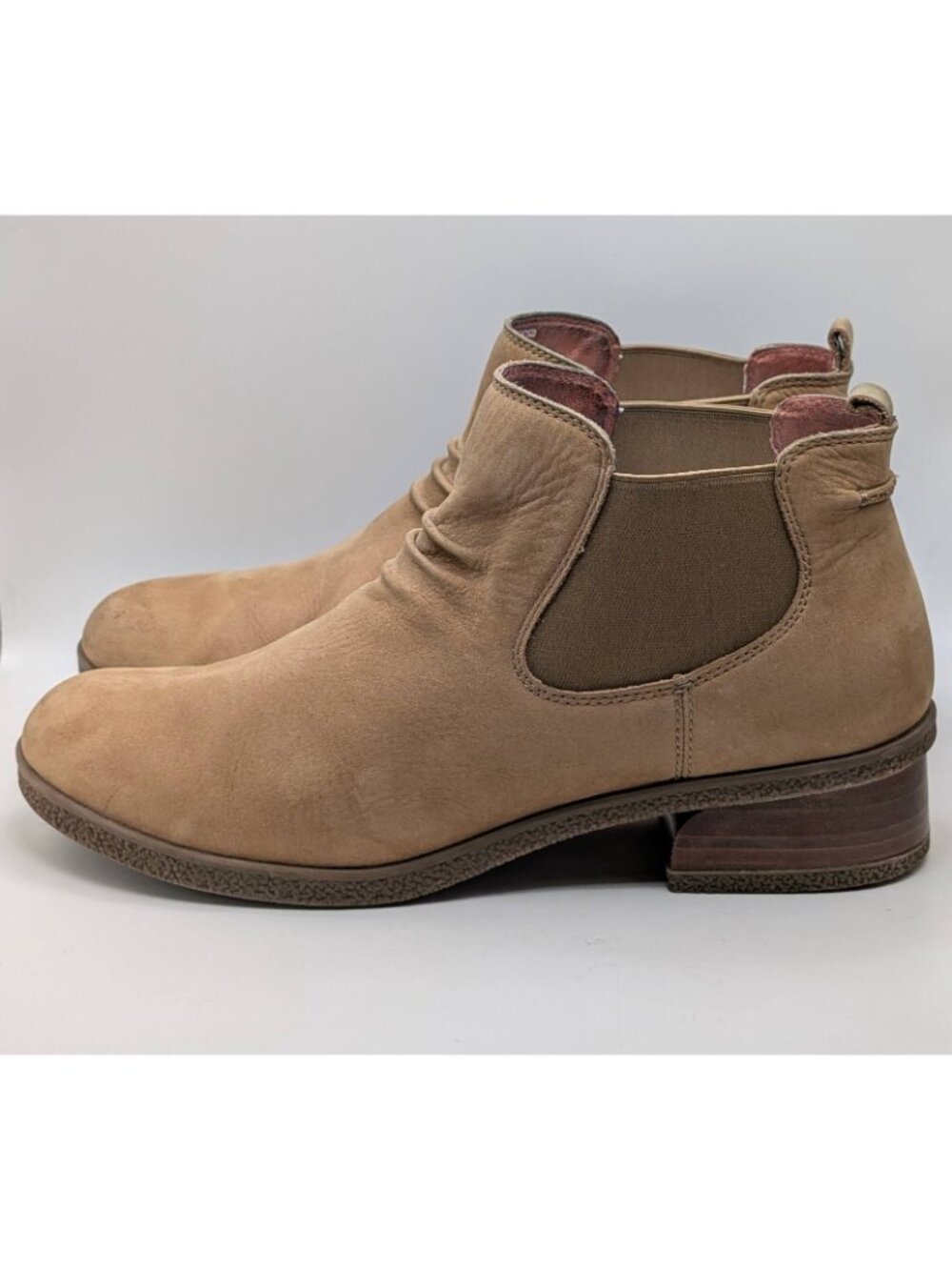 Dansko Bea Ankle Boots Booties Women’s Size 41 US 10 Tan Beige Nubuck Leather - Picture 4 of 8